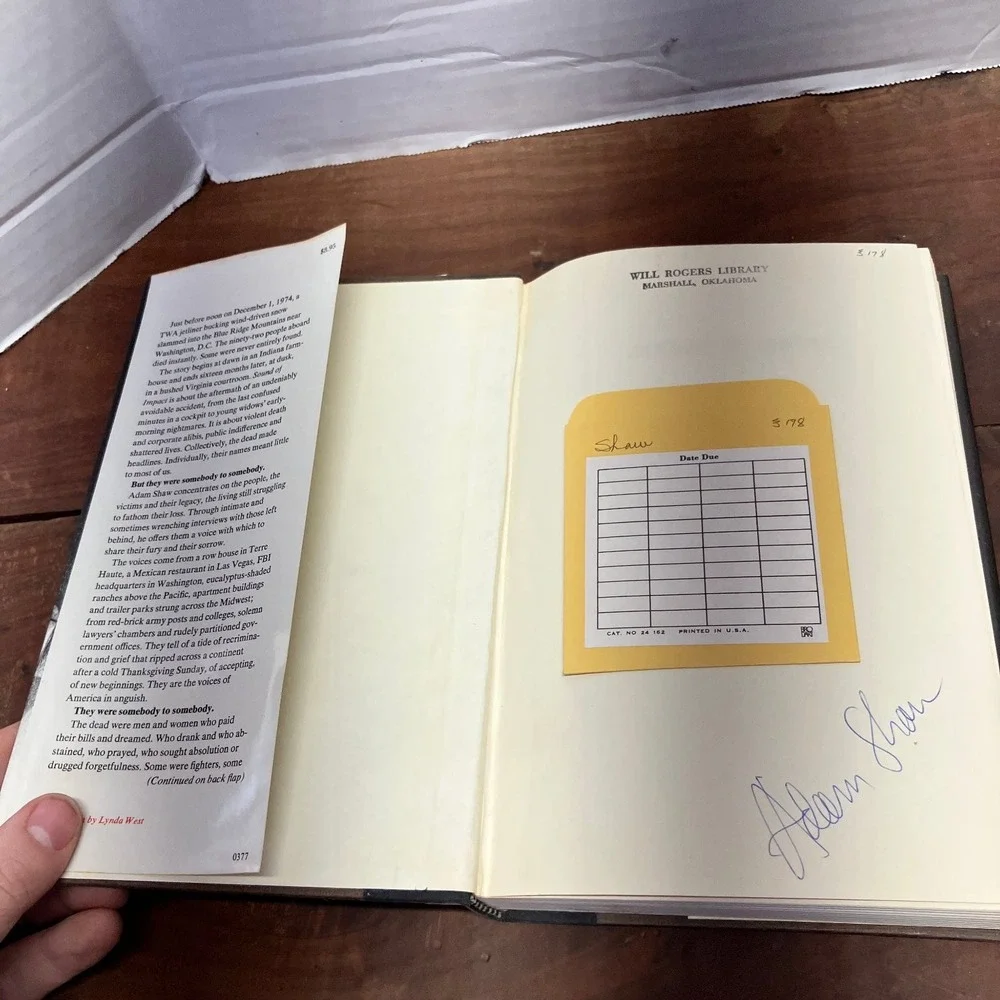 Sound of Impact Adam Shaw 1977 First Edition Signed Aviation Disaster Book
